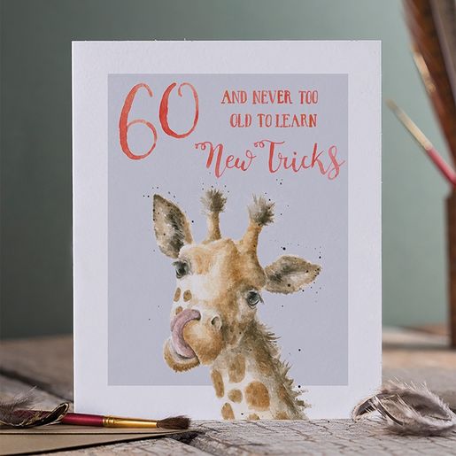 Narozeninové přání Wrendale Designs "60 and Never Too Old To Learn New Tricks" - Žirafa