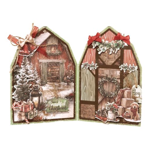 Kreativní blok s výseky Studio Light "Cottage Christmas", A4, 28 l. - Vánoce na chatě