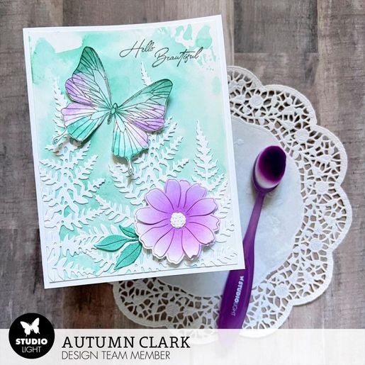 Gelová razítka Studio Light "Blooming Butterfly", 6 ks - Sasanka