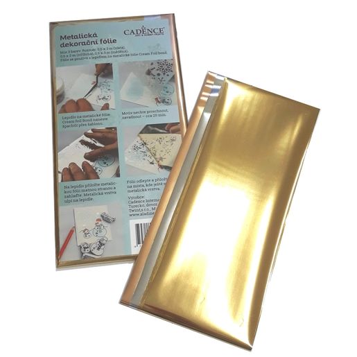 Metalická dekorační fólie Cadence - zlatá, stříbrná, měděná