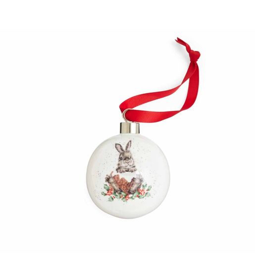 Porcelánová vánoční ozdoba Wrendale Designs "Merry Little Christmas", 6,5 cm - Králík