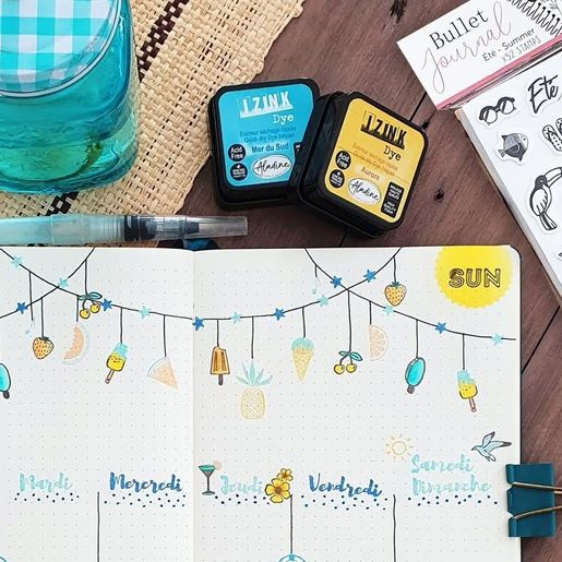 Razítkovací polštářek Aladine Izink Dye - aurore, žlutý