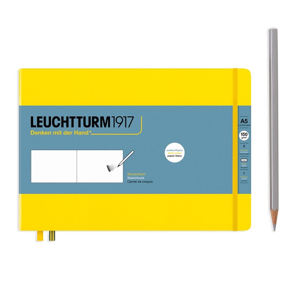 Leuchtturm1917 Skicák Leuchtturm1917, A5, 56 l., horizontální - VYBERTE ODSTÍN - Skicák Leuchtturm1917, A5, 56 l., horizontální - citronově žlutý