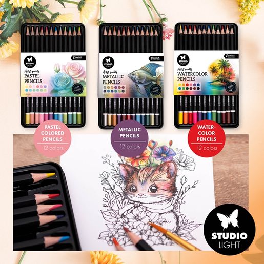 Akvarelové pastelky Studio Light, 12 ks