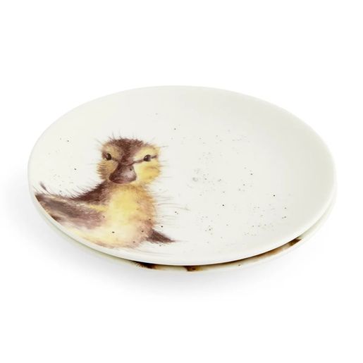Porcelánové dezertní talířky Wrendale Designs, 2 ks - Králík a kachna