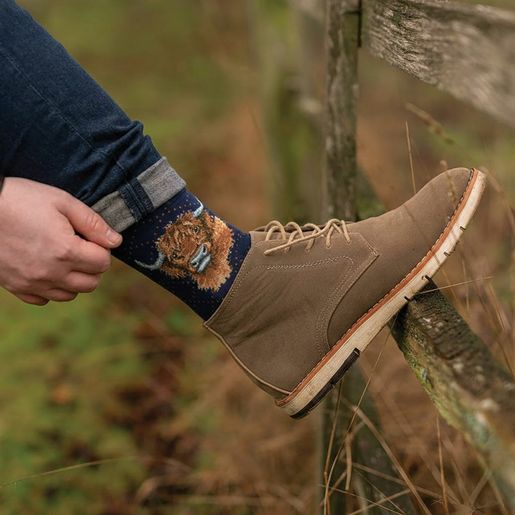 Pánské ponožky Wrendale Designs "Highland Heathers" - Kráva