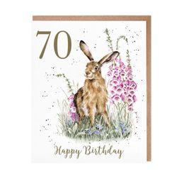 Narozeninové přání Wrendale Designs "70 The Wild Garden" - Zajíc