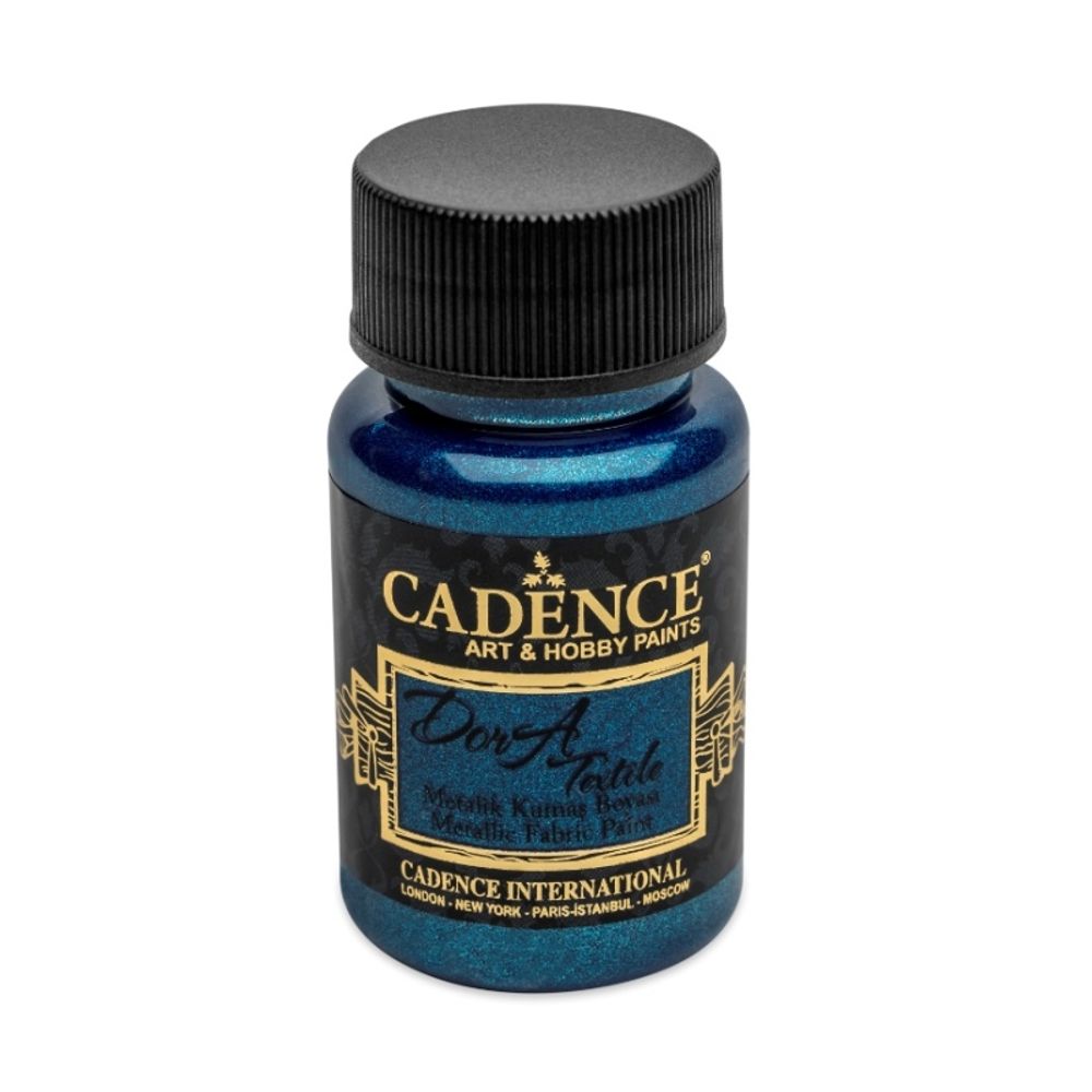 Levně Cadence Metalická barva na textil Cadence Dora Textile, 50 ml - VYBERTE ODSTÍN - Metalická barva na textil Cadence Dora Textile, 50 ml - sax blue, tm. modrá
