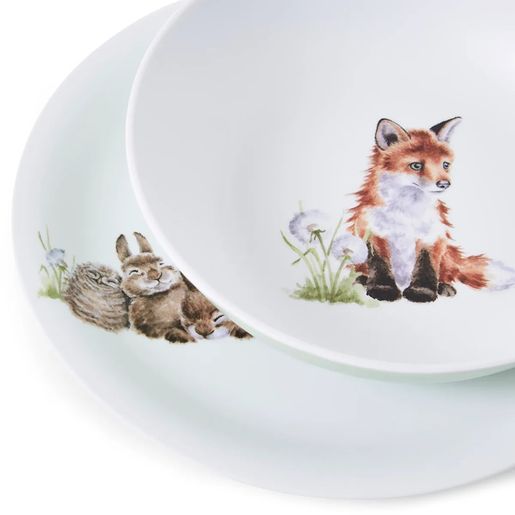 Dětský talíř a miska Wrendale Designs, sada 2 ks - Lesní zvířátka