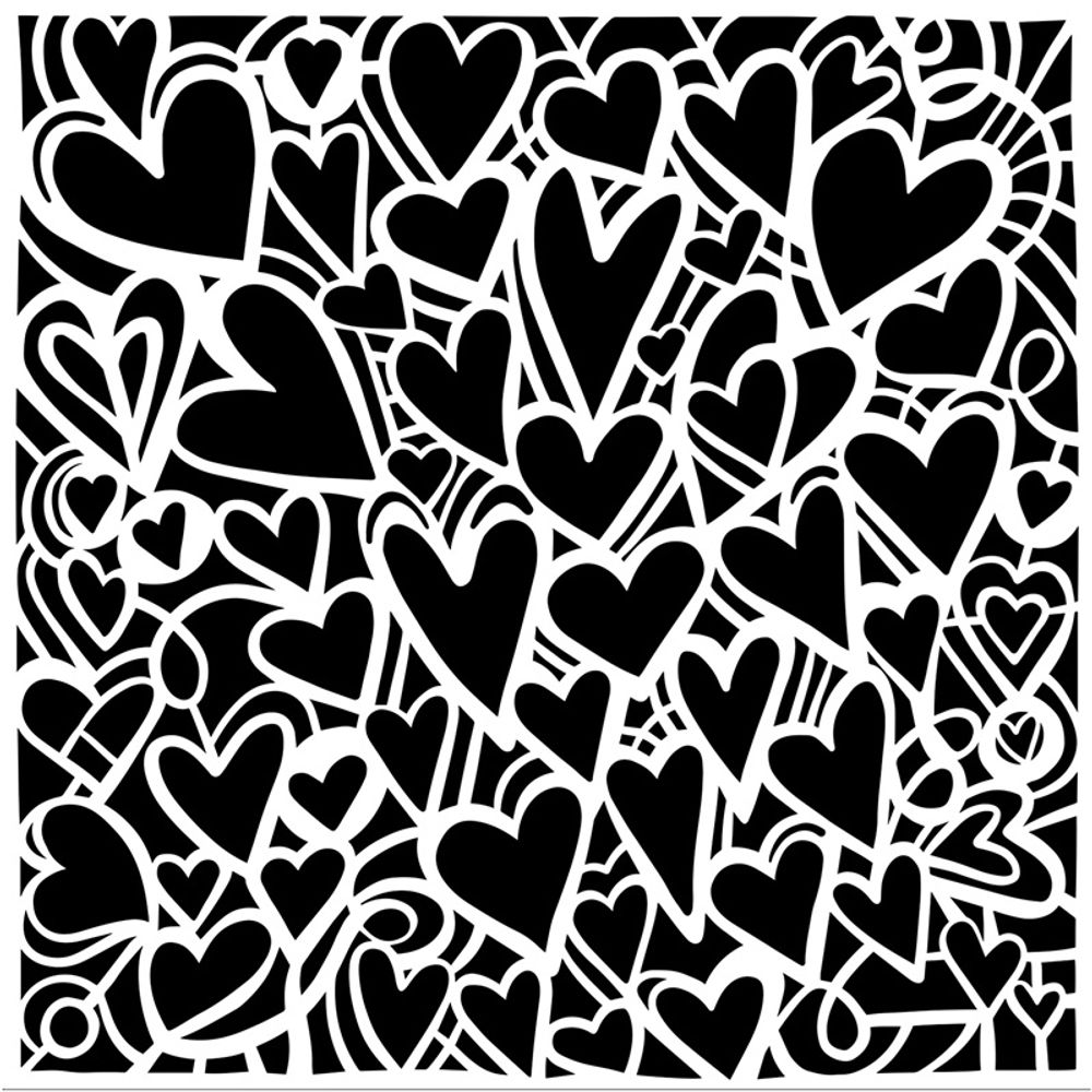 The Crafter´s Workshop Šablona TCW - Heartfelt - VYBERTE VELIKOST - Šablona TCW 6"x6" (15,2x15,2 cm) - Heartfelt