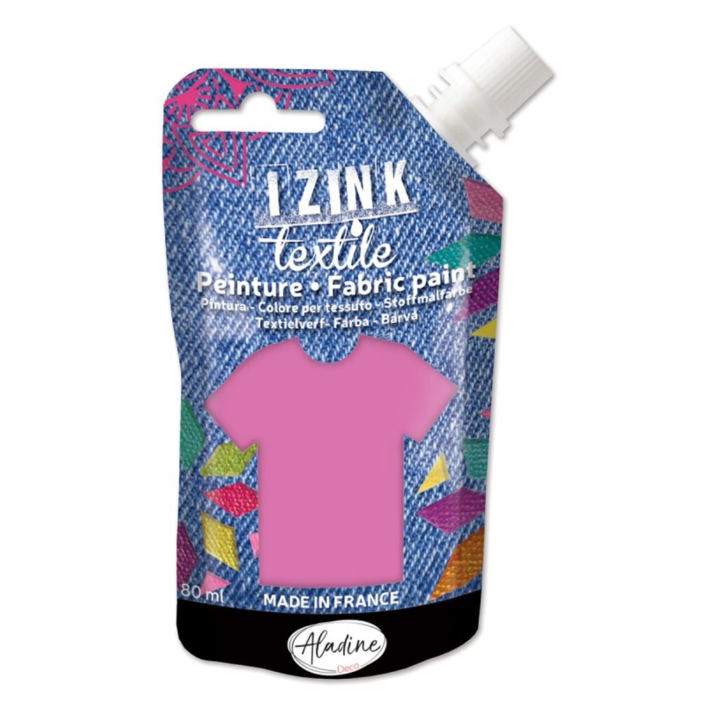 Levně Aladine Barva na textil Aladine Izink Textile, 80 ml - VYBERTE ODSTÍN - Barva na textil Aladine Izink Textile, 80 ml - rose pale, sv. růžová