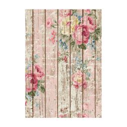 Rýžový papír Cadence - Růžová zeď s květy - VYBERTE VELIKOST
