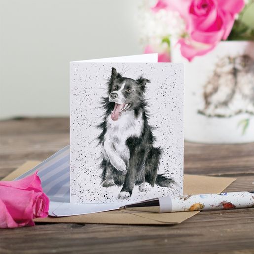 Dárková kartička Wrendale Designs "Shadow" - Pes, border kolie