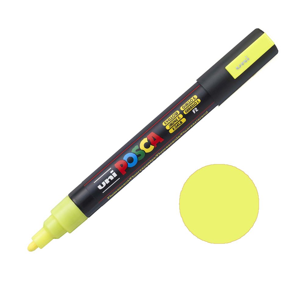 Levně Posca Akrylový fix Posca PC-5M - VYBERTE ODSTÍN - Akrylový fix Posca PC-5M - fluorescenční žlutý