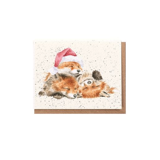 Dárková kartička Wrendale Designs "Night Before Christmas" - Lišky