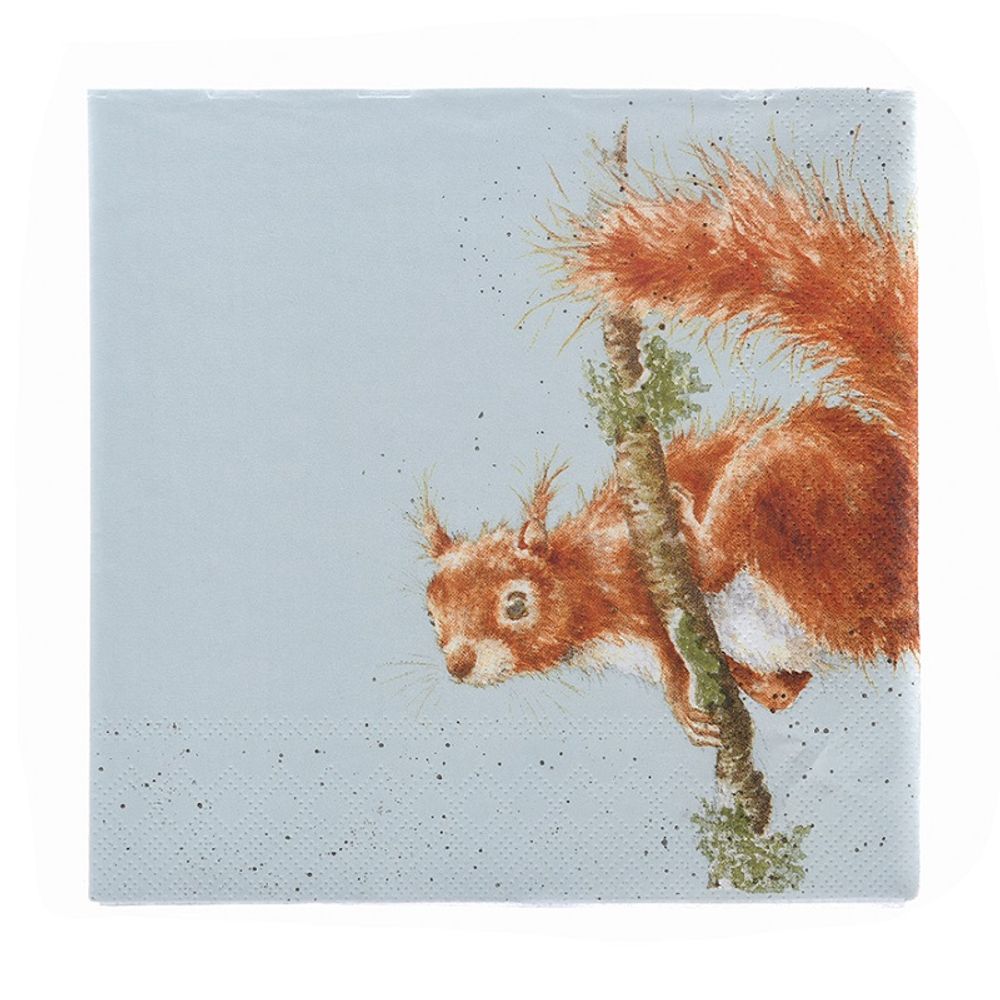 Papírové ubrousky Wrendale Designs, 33 x 33 cm – veverka Aladine