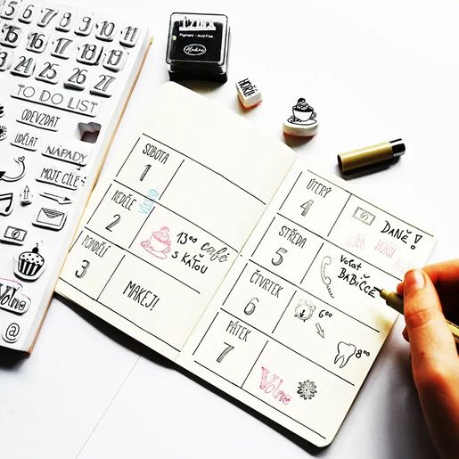 Razítkovací polštářky Aladine Stampo Bullet Journal, 4 ks - Pastel