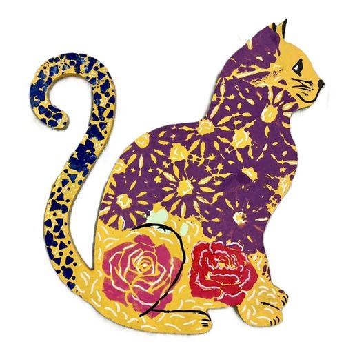 Dřevěný výřez k dekoraci Gomille, 23x24 cm - Kočka, velká