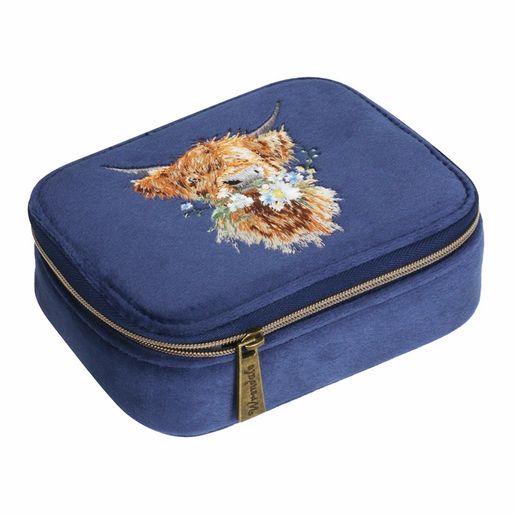 Vyšívané cestovní pouzdro na šperky Wrendale Designs "Daisy Coo" - Kráva