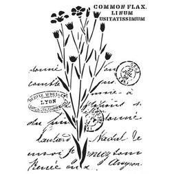 Šablona Cadence, 25x36 cm - Lněné květinové písmo