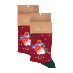 Dětské ponožky Wrendale Designs "Season's Tweetings" - Červenka - VYBERTE VELIKOST