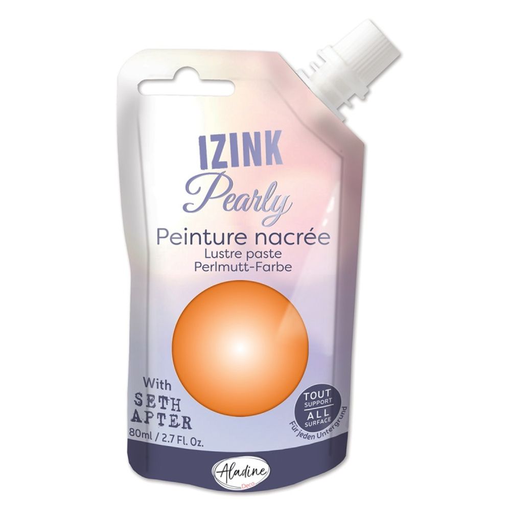 Perleťová barva Aladine Izink Pearl 80 ml - tangerine oranžová Aladine