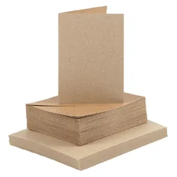 Přání a obálky Docrafts, A6, 50 ks - kraft