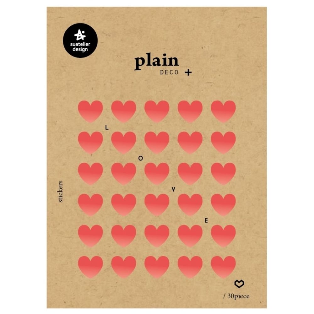 Suatelier Samolepky Suatelier "Plain. 09" - Vypouklá srdíčka