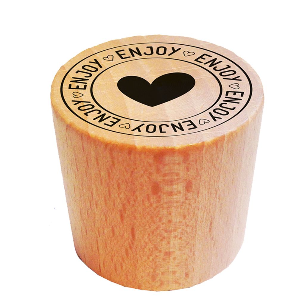 Aladine wooden stamp, round, 3 cm - Enjoy