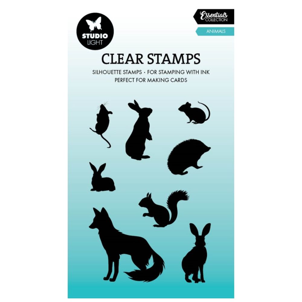 Gelová razítka Studio Light, 8 ks - Lesní zvířata, siluety Aladine