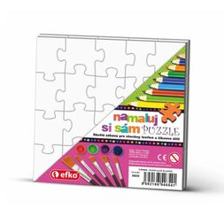 Puzzle k dotvoření Namaluj si sám, 20 dílků - Čtverce, 2 ks