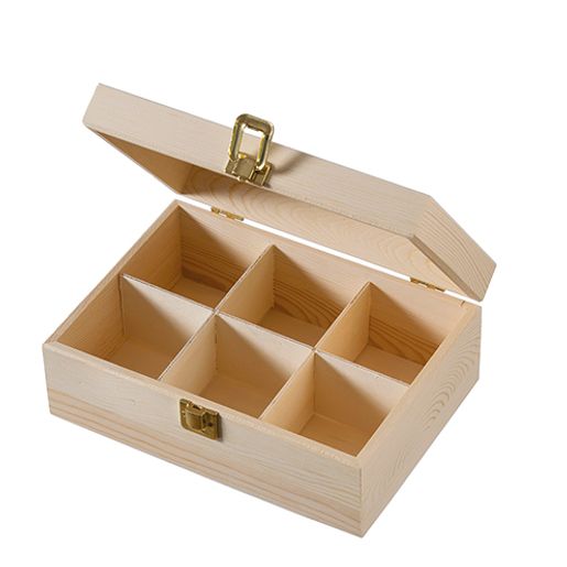 Dřevěná krabička na čaj k dozdobení - 23 x 17 x 9 cm
