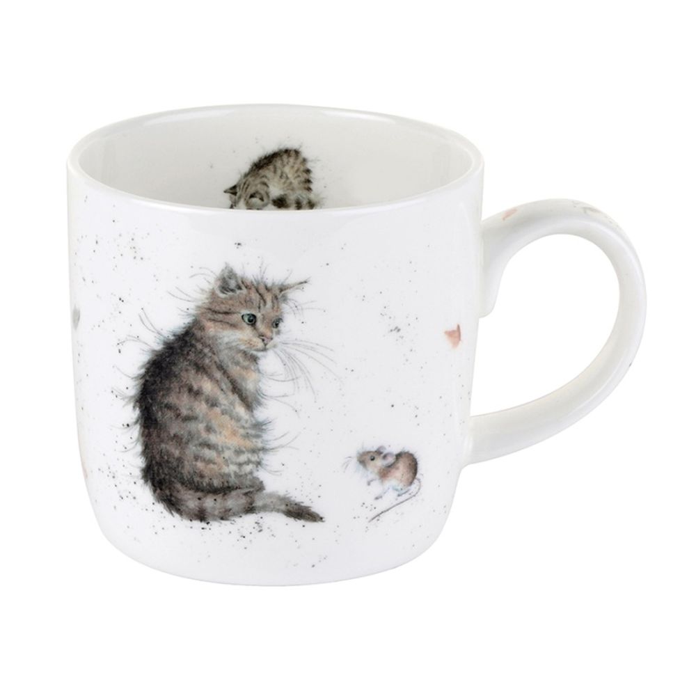 Levně Royal Worcester Porcelánový hrnek Wrendale Designs "Cat and Mouse", 0,31 l - Kočka a myš