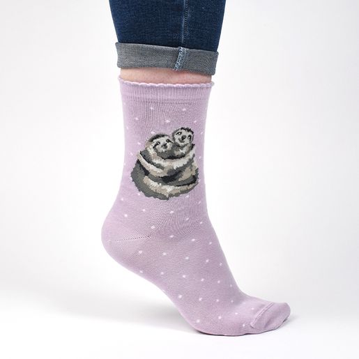 Bambusové ponožky Wrendale Designs "Big Hug" - Lenochodi