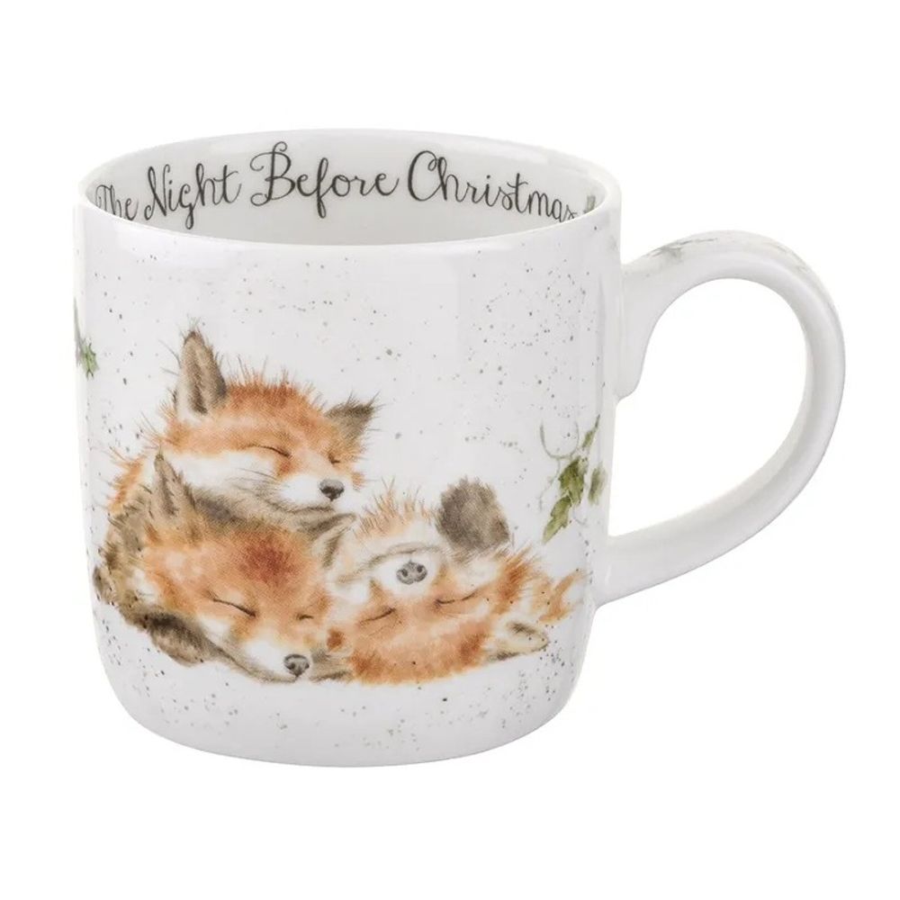 Royal Worcester Vánoční porcelánový hrnek Wrendale Designs "The Night Before Christmas", 0,31 l - Liška
