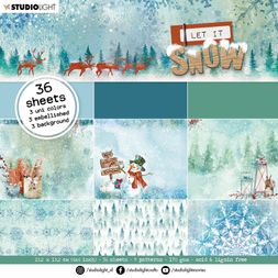 Blok vzorovaných papírů Studio Light "Let it Snow", 15x15 cm, 36 l. - odstíny modré