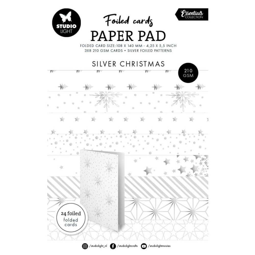 Studio Light Základy na vánoční přání Studio Light, A6, 24 l. - stříbrné