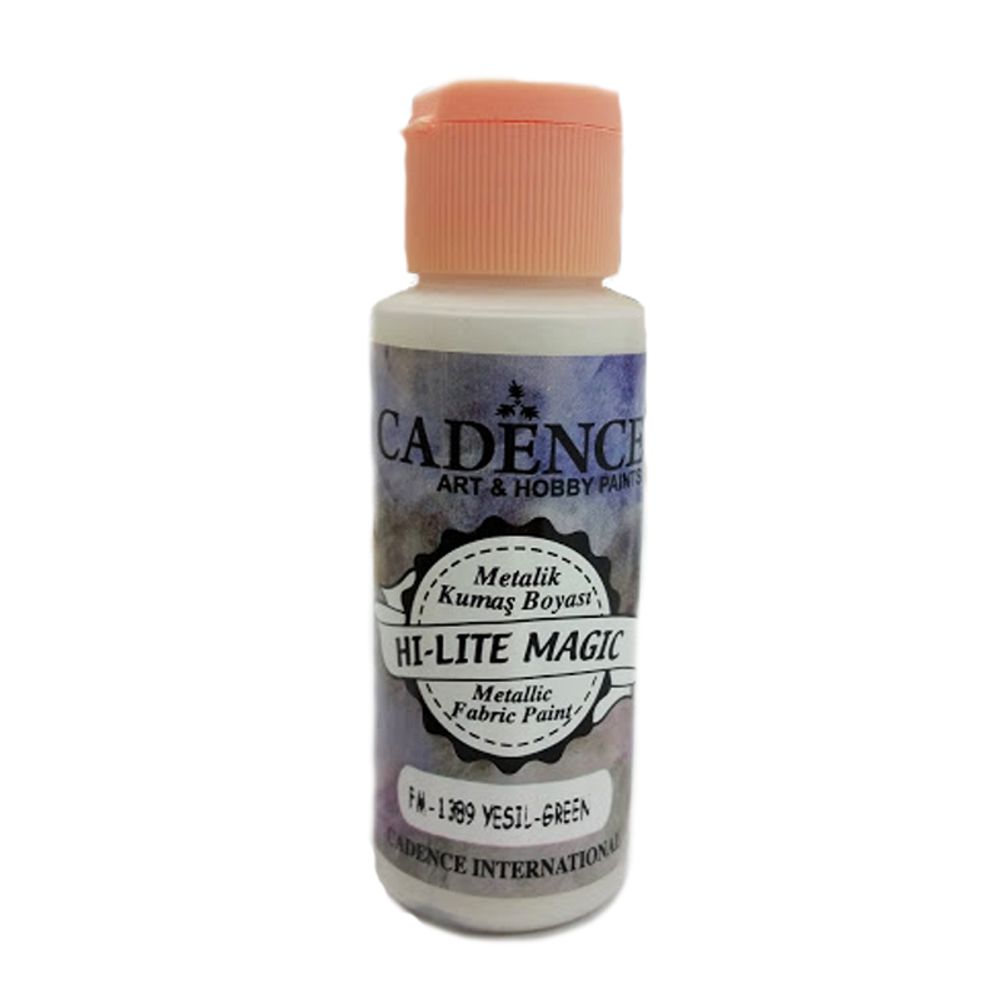 Levně Cadence Metalická barva na textil Cadence Hi-Lite Magic, 59 ml - VYBERTE ODSTÍN - Metalická barva na textil Cadence Hi-Lite Magic, 59 ml - green, zelená