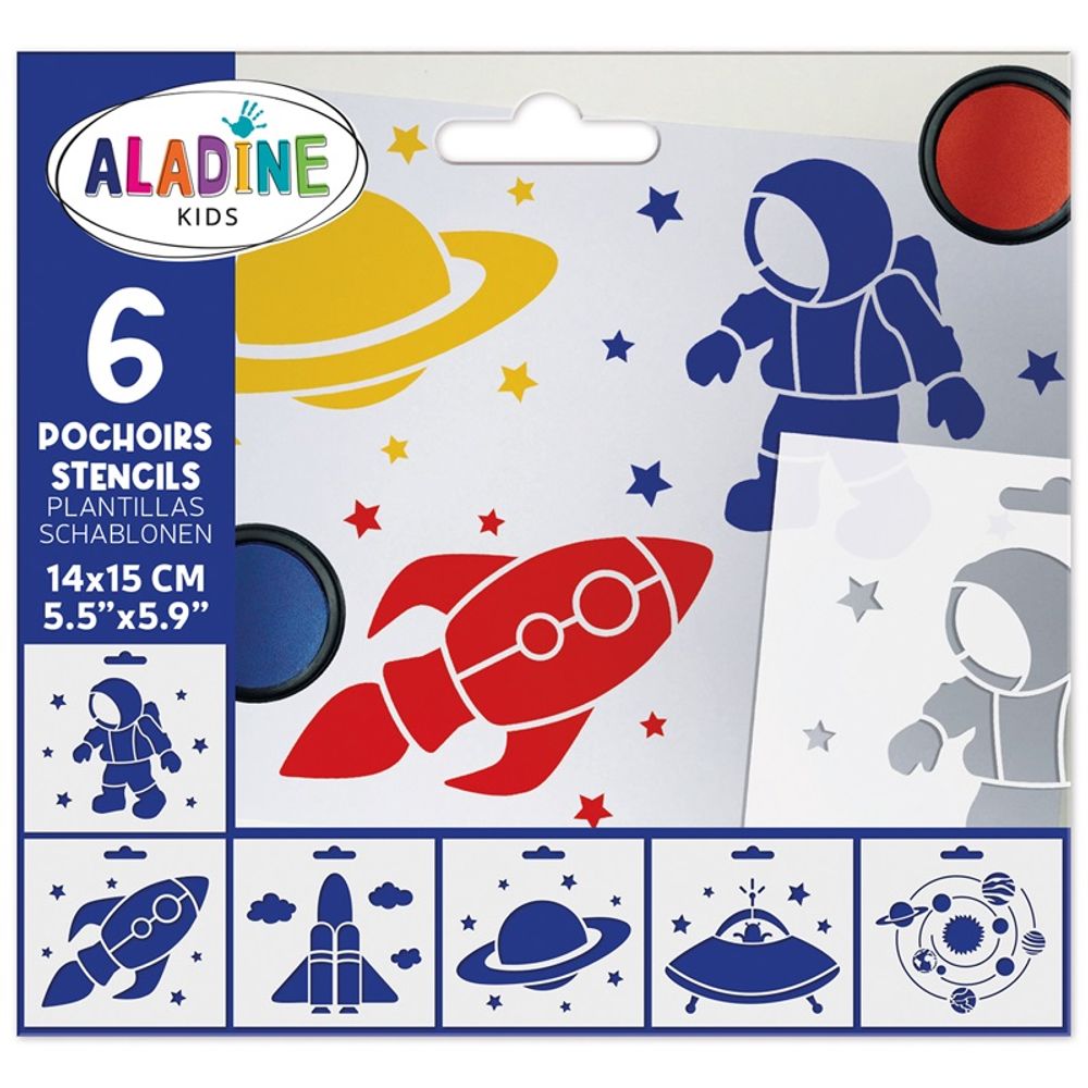 Aladine Šablony Aladine, 15x12,5 cm, 6 ks - Vesmír
