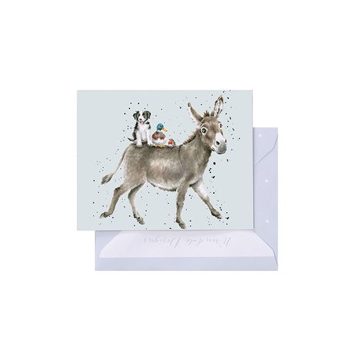 Dárková kartička Wrendale Designs "The Donkey Ride" - Oslík