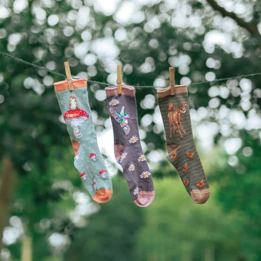 Dámské ponožky Wrendale Designs "Flutterly Fabulous" - Telátko
