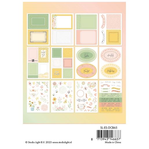 DIY Blok s výseky Studio Light "Floral Pastel Frames", A6, 24 l. - Pastelové rámečky
