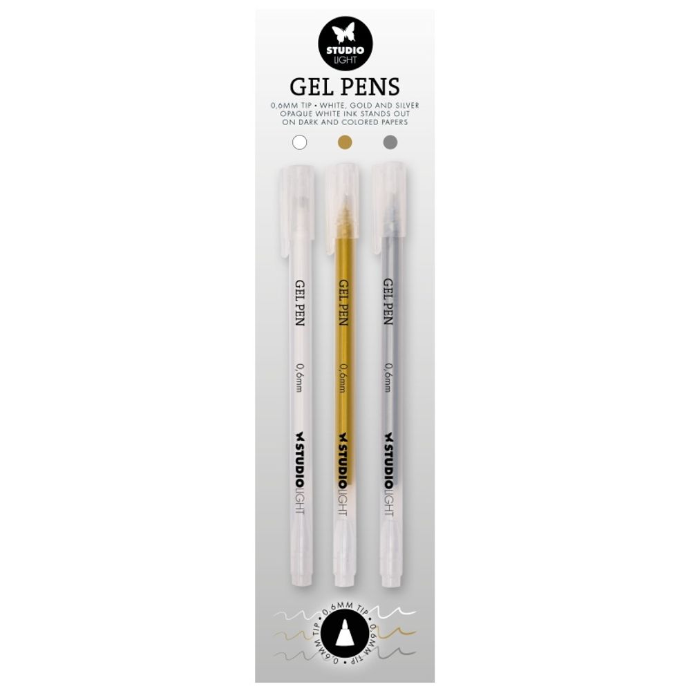Studio Light Gelová pera Studio Light, 3 ks - bílé, zlaté, stříbrné