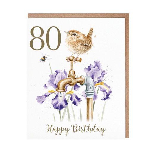 Narozeninové přání Wrendale Designs "80 The Gardener’s Song" - Střízlík