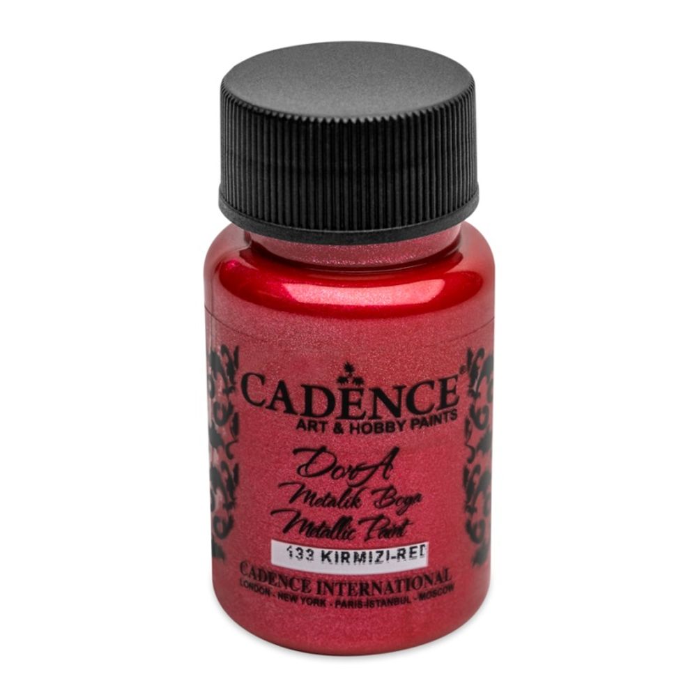 Levně Cadence Metalická akrylová barva Cadence Dora Metallic, 50 ml - VYBERTE ODSTÍN - Metalická akrylová barva Cadence Dora Metallic, 50 ml - red, červená
