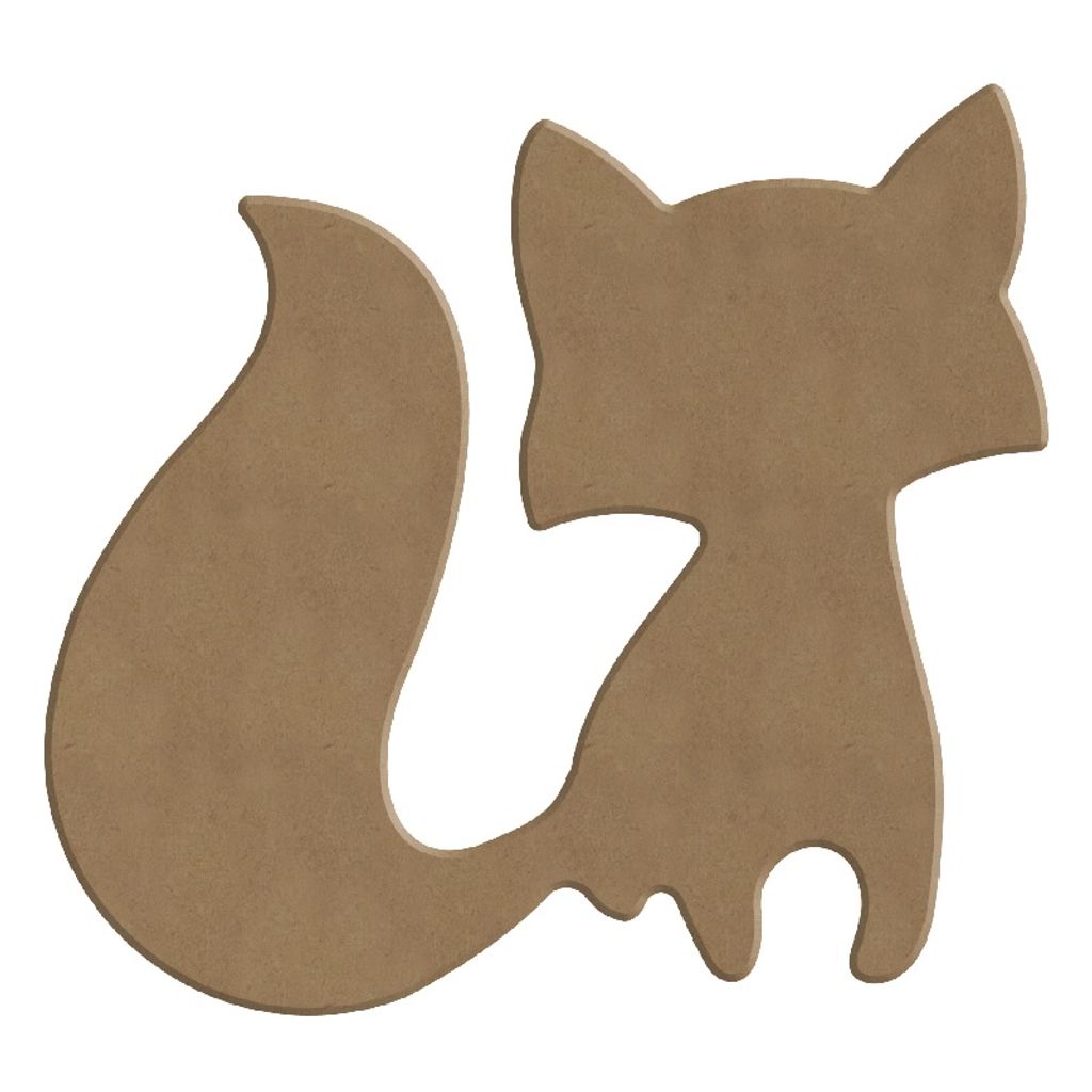 Gomille wooden decorative cutout, 14x13 cm - Fox