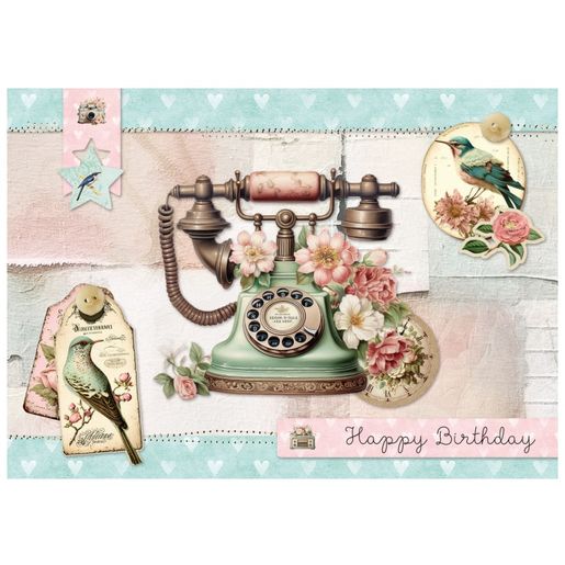 DIY Blok s výseky Studio Light "Shabby Chic", A4, 32 l. - Rozkvetlý vintage