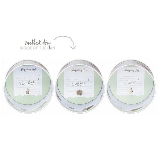 Sada plechových dóz Wrendale Designs "The Country Set", 3 ks - Králík, ježci, kachny