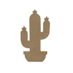 Dřevěný výřez k dekoraci Gomille, 15 cm - Kaktus
