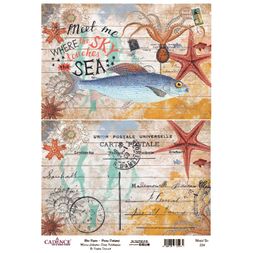 Rýžový papír Cadence - Ryba a pohlednice - VYBERTE VELIKOST